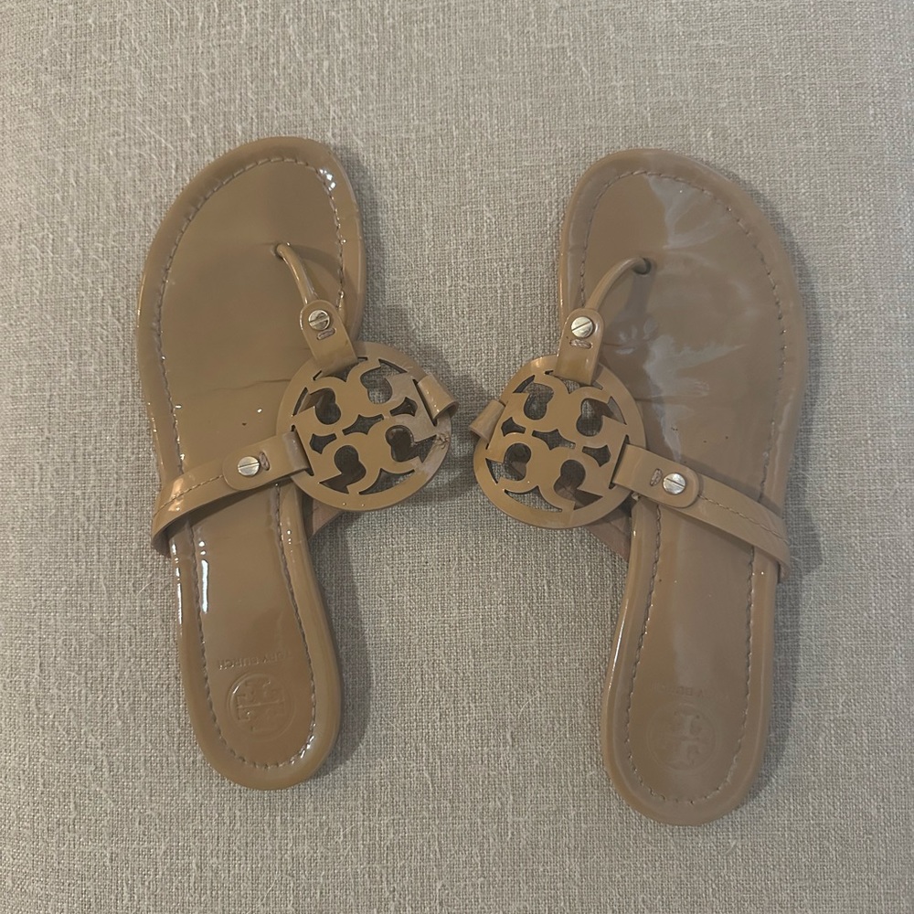 Tory Burch Miller Tan Patent Sandal